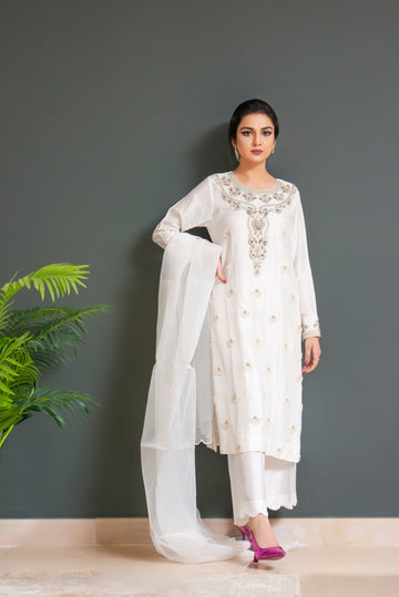 DUPPATA-BOUGAINVILLEA WHITE